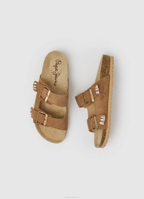 Pepe Jeans Oban Etnic Leather Sandals Women Tobacco Z22X673