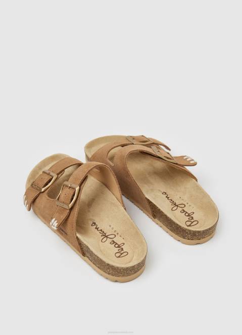 Pepe Jeans Oban Etnic Leather Sandals Women Tobacco Z22X673