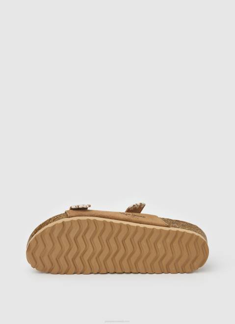 Pepe Jeans Oban Etnic Leather Sandals Women Tobacco Z22X673