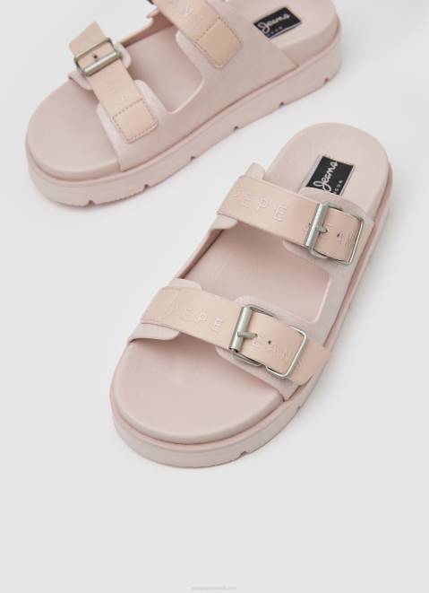 Pepe Jeans Pola Park Double Buckle Sandals Women Light Pink Z22X669