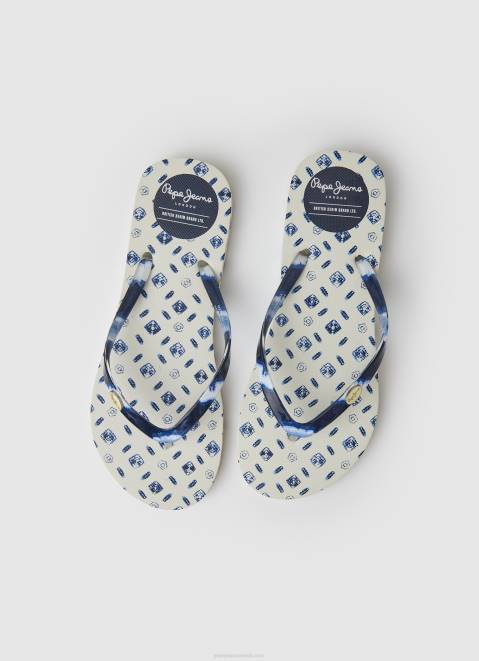 Pepe Jeans Rake Blue Beach Beach Flip Flops Women Mousse Z22X699