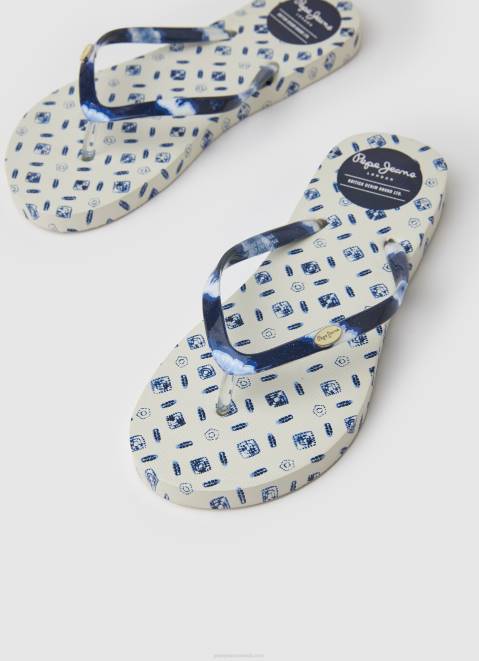 Pepe Jeans Rake Blue Beach Beach Flip Flops Women Mousse Z22X699