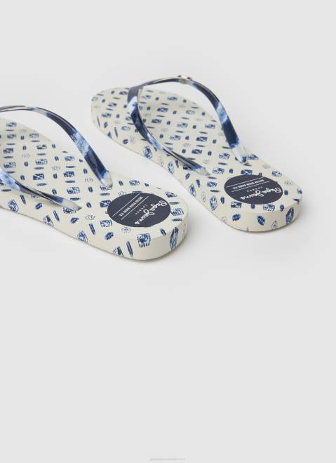 Pepe Jeans Rake Blue Beach Beach Flip Flops Women Mousse Z22X699