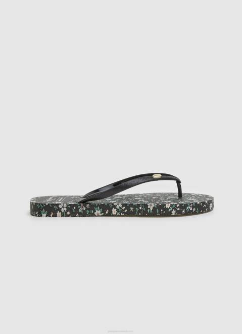 Pepe Jeans Rake Garden Night Beach Flip Flops Women Black Z22X701