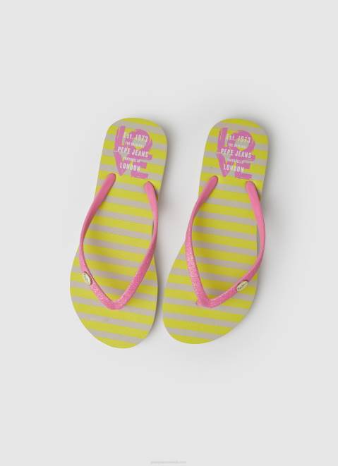 Pepe Jeans Rake Love Beach Flip Flops Women Acid Green Z22X705