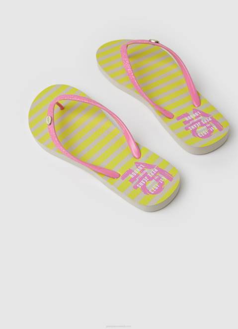 Pepe Jeans Rake Love Beach Flip Flops Women Acid Green Z22X705