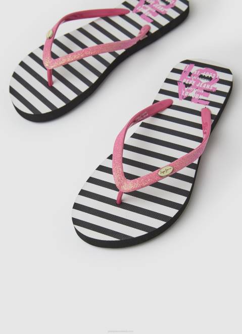 Pepe Jeans Rake Love Beach Flip Flops Women Black Z22X706