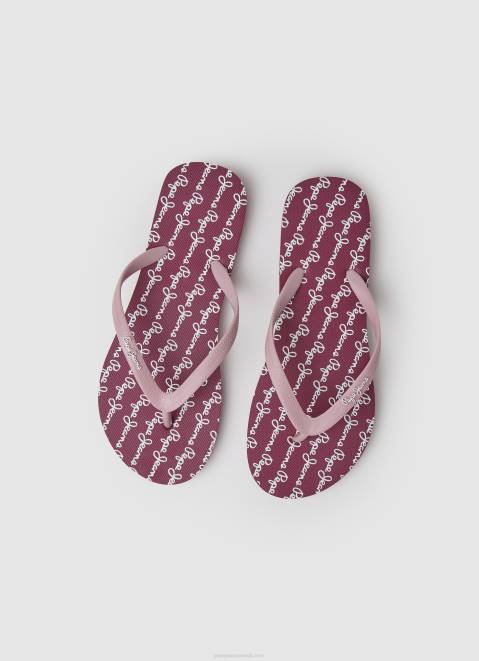 Pepe Jeans Rake Play Beach Flip Flops Women Dusty Red Z22X698