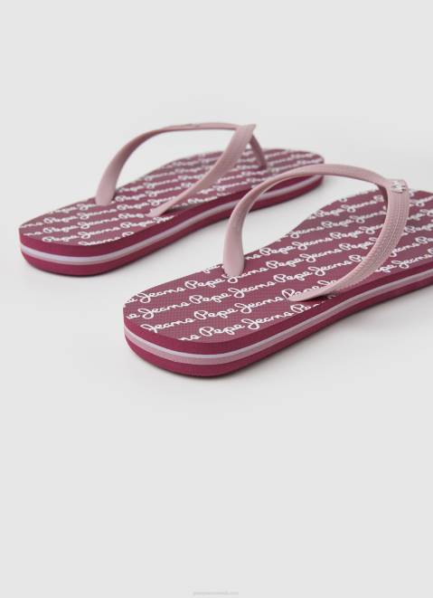 Pepe Jeans Rake Play Beach Flip Flops Women Dusty Red Z22X698