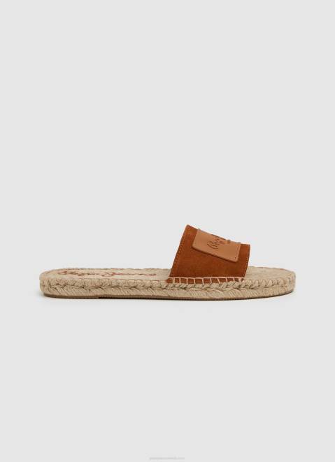 Pepe Jeans Siva Berry Leather Sandals Women Cognac Z22X682