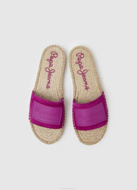 Pepe Jeans Siva Berry Leather Sandals Women Light Plum Z22X680