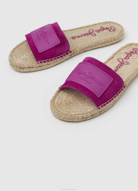 Pepe Jeans Siva Berry Leather Sandals Women Light Plum Z22X680
