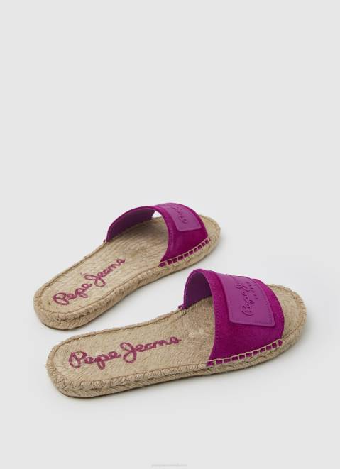 Pepe Jeans Siva Berry Leather Sandals Women Light Plum Z22X680