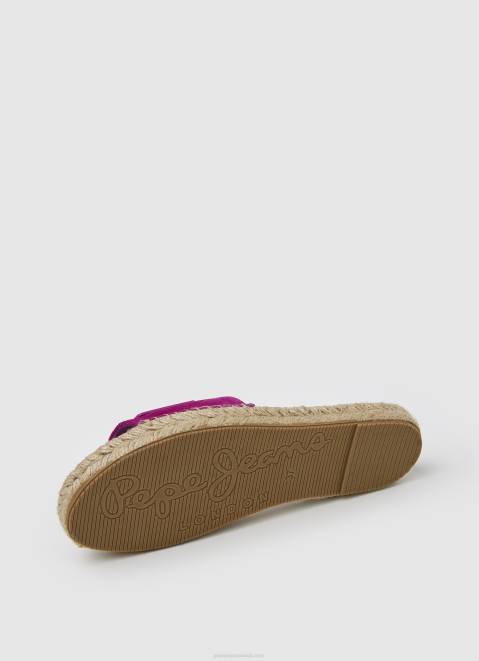 Pepe Jeans Siva Berry Leather Sandals Women Light Plum Z22X680