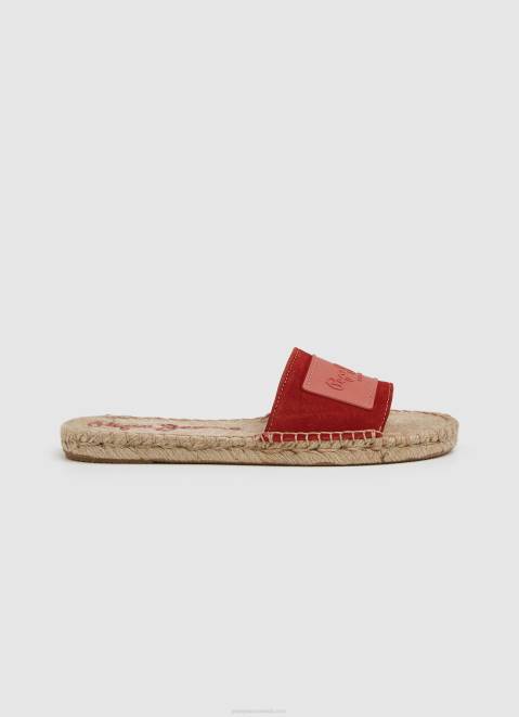 Pepe Jeans Siva Berry Leather Sandals Women Red Dahlia Z22X679