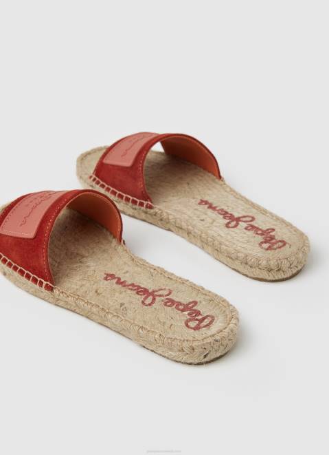 Pepe Jeans Siva Berry Leather Sandals Women Red Dahlia Z22X679