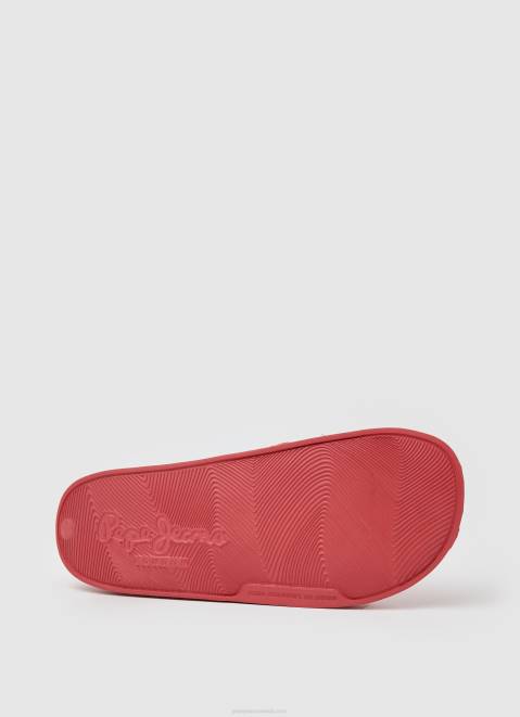 Pepe Jeans Slider Logo Beach Flip Flops Women Coral Z22X684