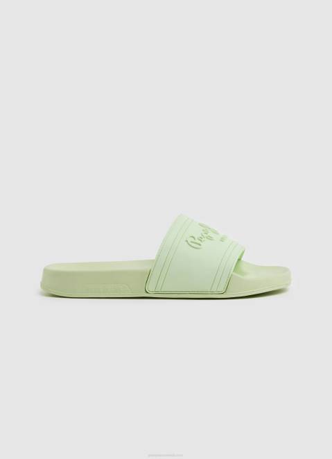 Pepe Jeans Slider Logo Beach Flip Flops Women Fresh Green Z22X688