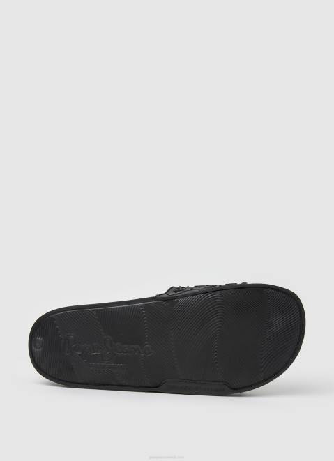 Pepe Jeans Slider Plain Beach Flip Flops Women Black Z22X690
