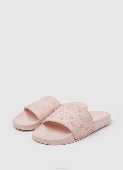 Pepe Jeans Slider Plain Beach Flip Flops Women Light Pink Z22X689