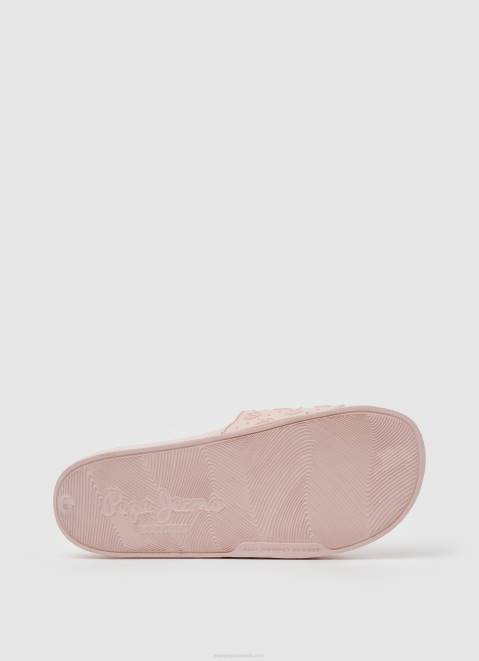 Pepe Jeans Slider Plain Beach Flip Flops Women Light Pink Z22X689
