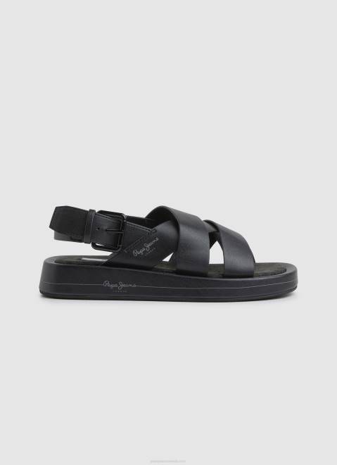 Pepe Jeans Summer Block Wedge Sandals Women Black Z22X651