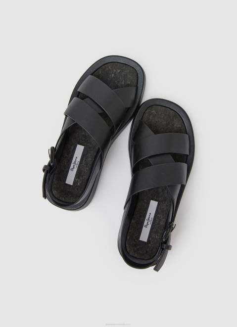 Pepe Jeans Summer Block Wedge Sandals Women Black Z22X651