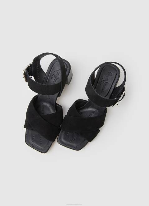 Pepe Jeans Altea Basic Suede Sandals Women Black Z22X648
