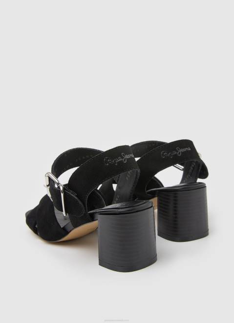 Pepe Jeans Altea Basic Suede Sandals Women Black Z22X648