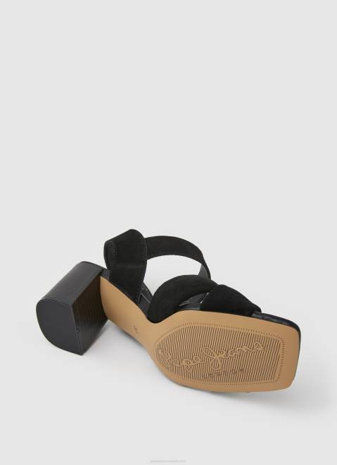 Pepe Jeans Altea Basic Suede Sandals Women Black Z22X648