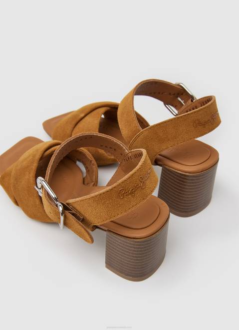 Pepe Jeans Altea Basic Suede Sandals Women Cognac Z22X649
