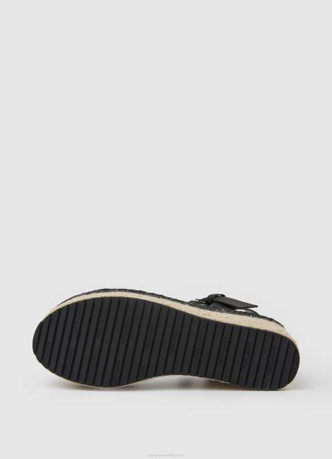 Pepe Jeans Witney Brand Wedge Sandals Women Black Z22X643