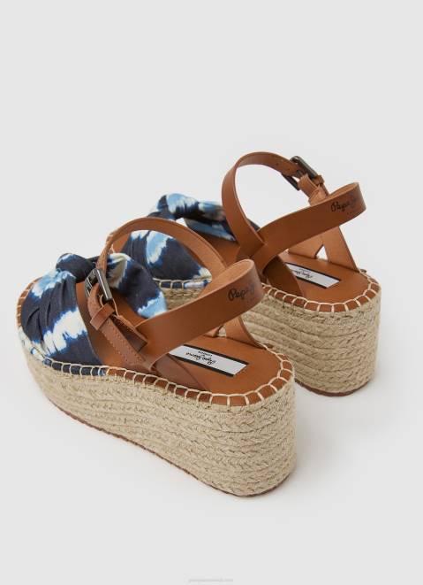 Pepe Jeans Witney Dye Wedge Sandals Women Deep Sea Z22X644