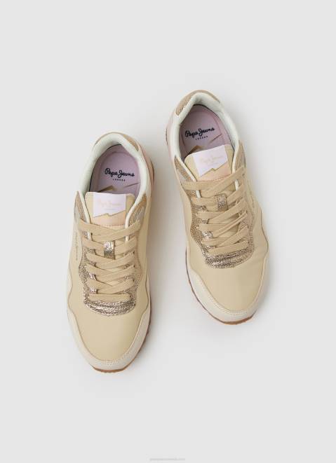 Pepe Jeans Albal London Running Sneakers Women Gold Z22X609