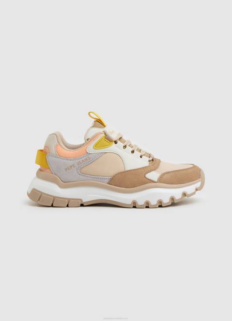 Pepe Jeans Banksy Loom Combined Sneakers Women Light Peach Z22X580