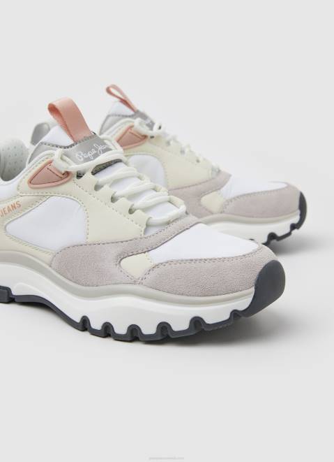 Pepe Jeans Banksy Plain Combined Sneakers Women White Z22X581