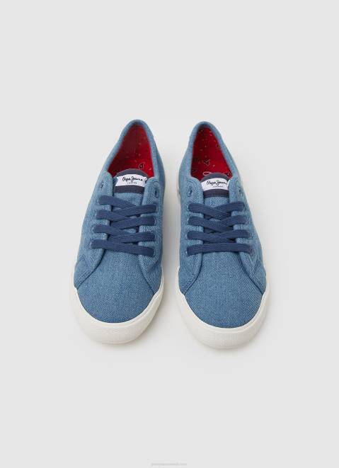 Pepe Jeans Basic Brady Denim Sneakers Women Factory Blue Z22X633