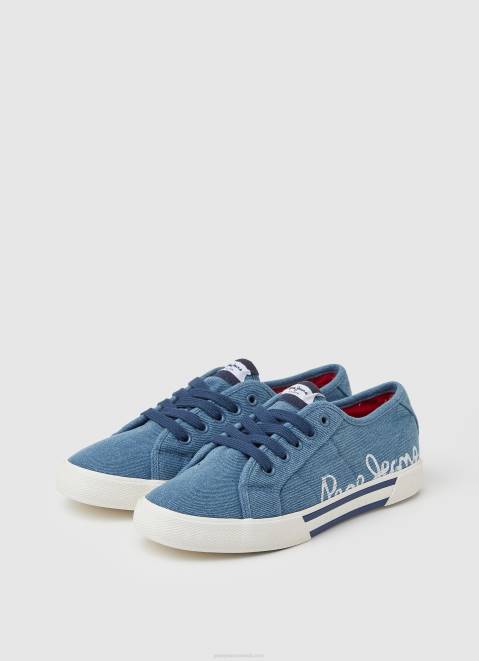 Pepe Jeans Basic Brady Denim Sneakers Women Factory Blue Z22X633