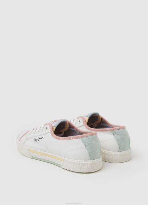 Pepe Jeans Brady Bandan Canvas Sneakers Women White Z22X632