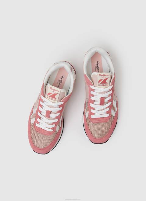 Pepe Jeans Brit Heritage Combined Sneakers Women Pink Z22X614