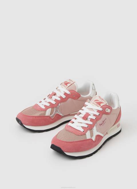 Pepe Jeans Brit Heritage Combined Sneakers Women Pink Z22X614