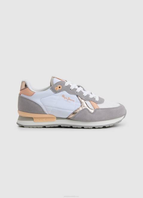 Pepe Jeans Brit Heritage Combined Sneakers Women White Z22X615