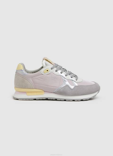 Pepe Jeans Brit Print Combined Sneakers Women Soft Pink Z22X587