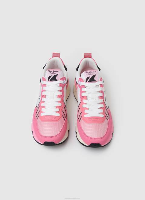 Pepe Jeans Brit Pro Neon Combined Sneakers Women Neon Pink Z22X577