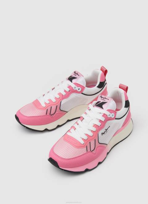 Pepe Jeans Brit Pro Neon Combined Sneakers Women Neon Pink Z22X577
