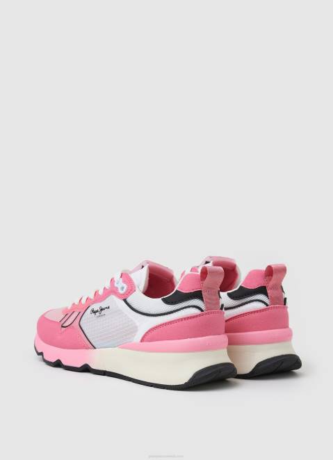 Pepe Jeans Brit Pro Neon Combined Sneakers Women Neon Pink Z22X577