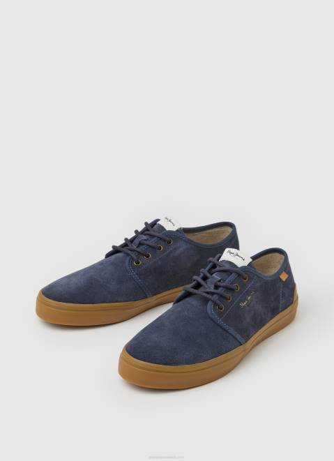 Pepe Jeans Colin Shoe Leather Sneakers Women Navy Z22X638