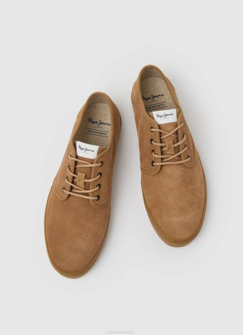 Pepe Jeans Colin Shoe Leather Sneakers Women Tan Z22X640
