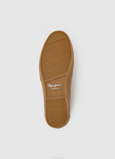 Pepe Jeans Colin Shoe Leather Sneakers Women Tan Z22X640