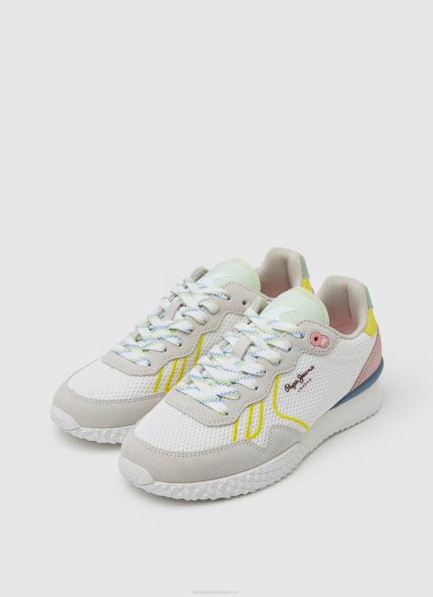 Pepe Jeans Holland Mesh Running Sneakers Women White Z22X605